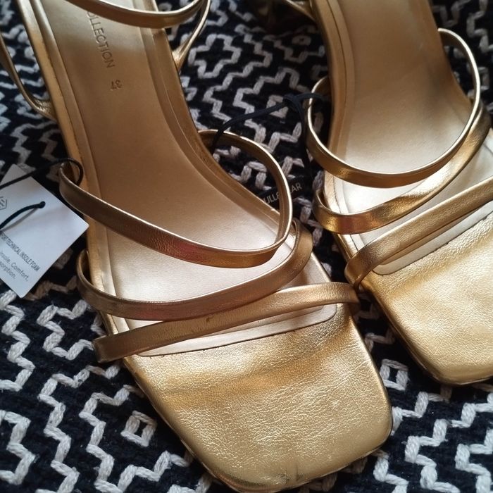 Złote sandały pull and bear r. 37 nowe