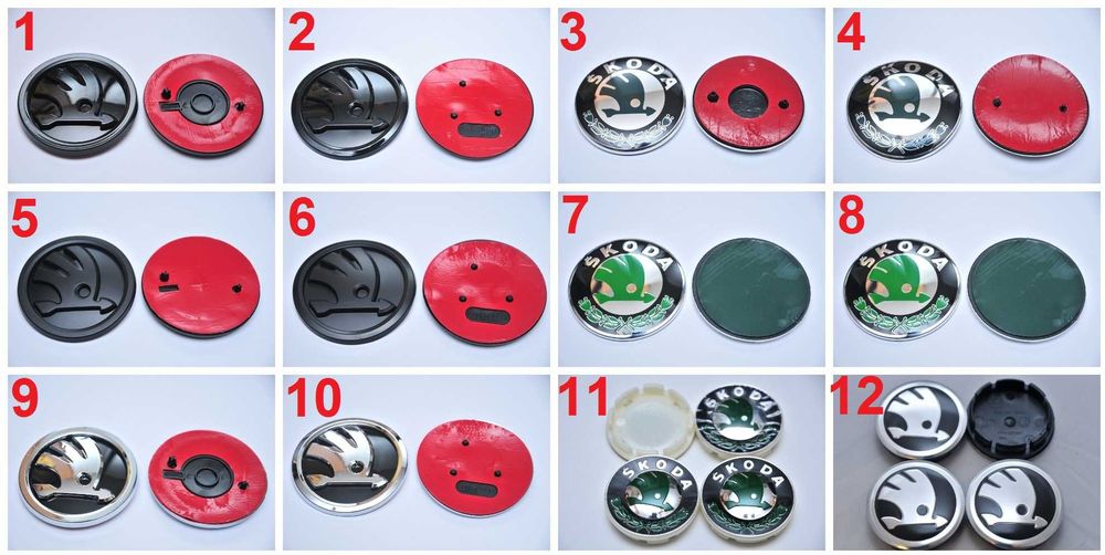 Эмблема Skoda на капот/багажник 80/90 мм 3U0853621B 32D853621A и пр.