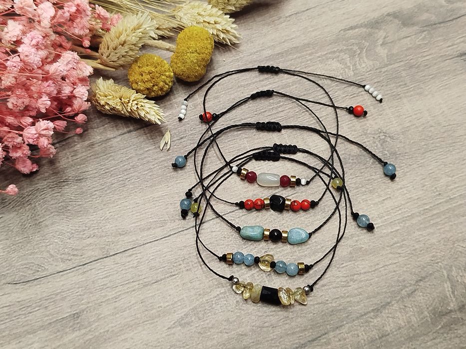 Akwamaryn i Cytryn - bransoletka z kamieni naturalnych