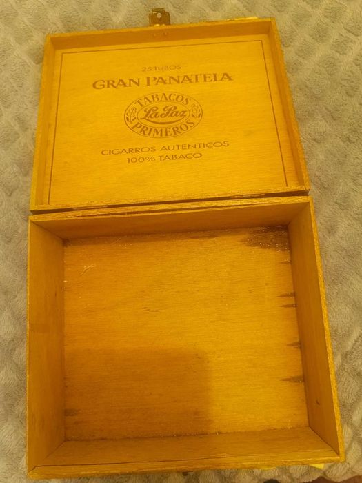 Caixa antiga de charutos Gran Panatela La Paz – madeira vintage