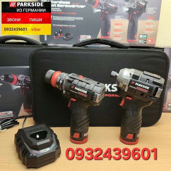 Набор шуруповерт дрель, импакт Parkside Performance PDSSAP 12 PBSPA 12