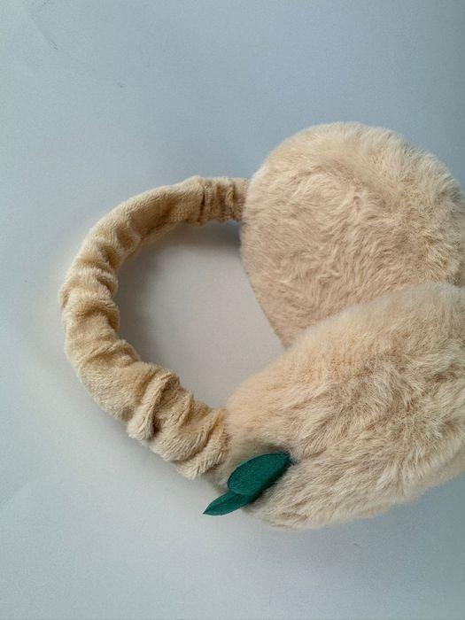 Nauszniki damskie pluszowe składane BEŻOWE