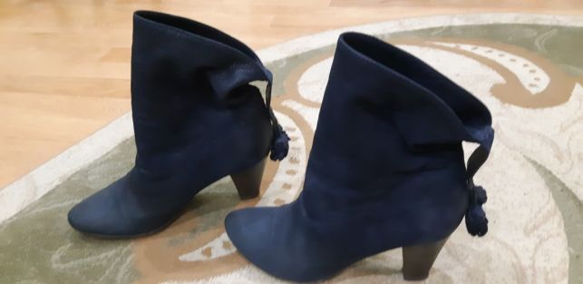 Сапоги нубук синие 38 размер Италия