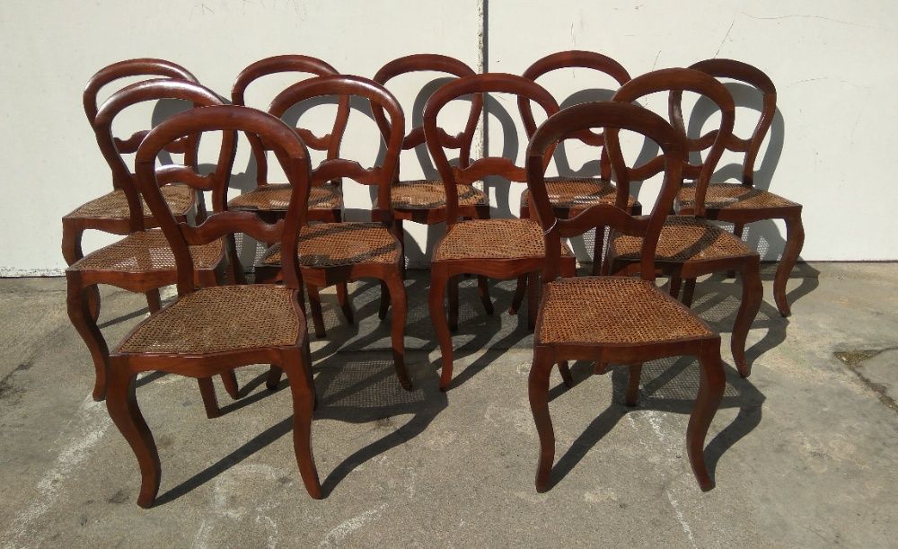 Canapé Cadeirões Cadeiras Mogno Palhinha