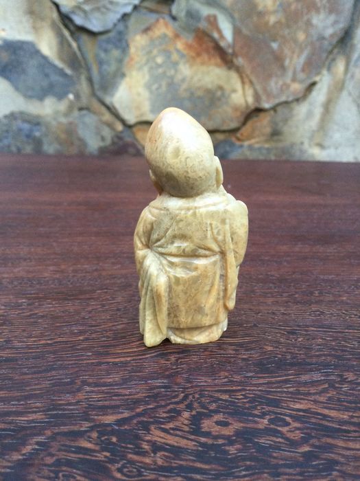 Escultura Buda Chinesa Pedra Dura China Séc XIX 6,5 cm