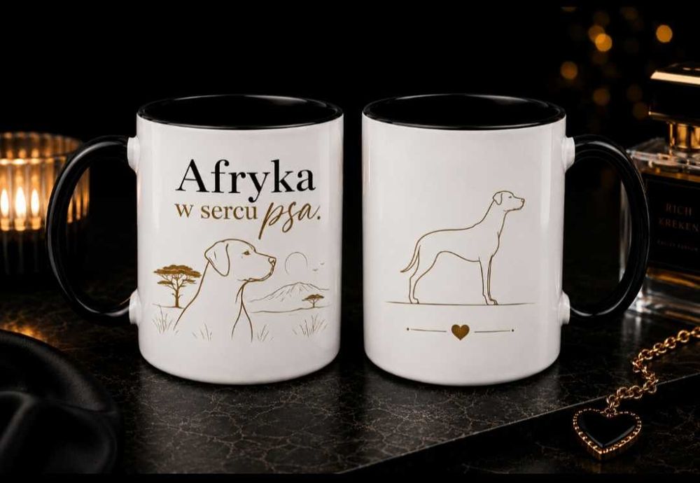 Kubek Afryka w Sercu Psa - Rhodesian Ridgeback - prezent dla psiarza 330 ml