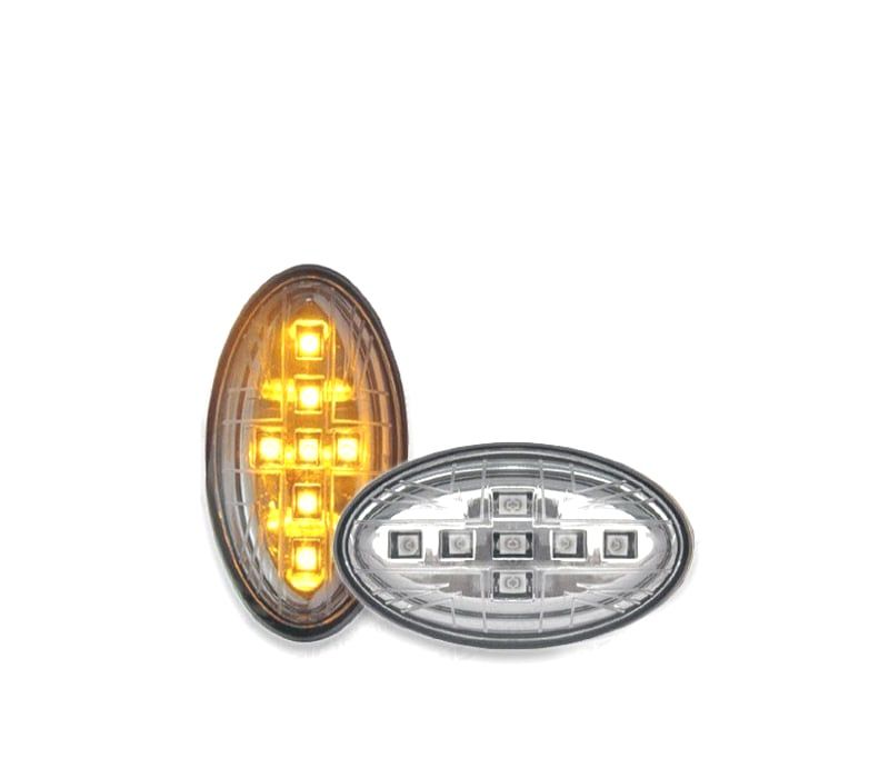 INDICADORES LATERAIS MINI R50 52 53 01-06 LED CROMADOS