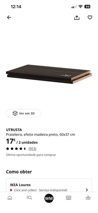 12 UTRUSTA Prateleira, efeito madeira preto