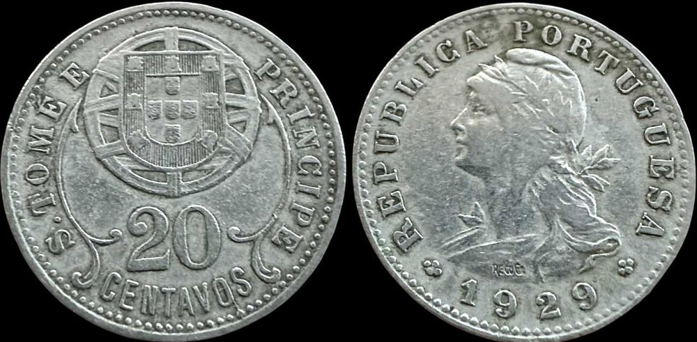 20 Centavos - 1929 - São Tome e Príncipe (MBC)