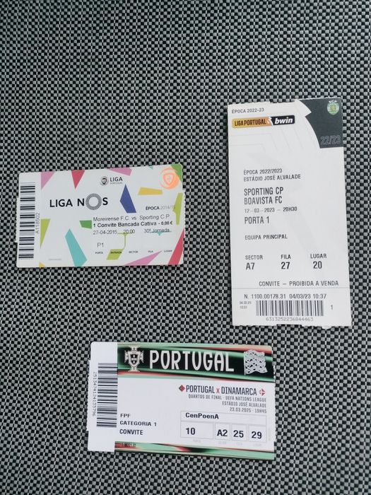 Bilhetes Antigos jogos Sporting