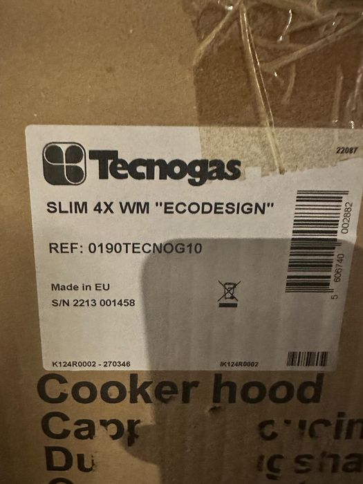 Exaustor Tecnogás slim 4xwm ecodesign 60cm