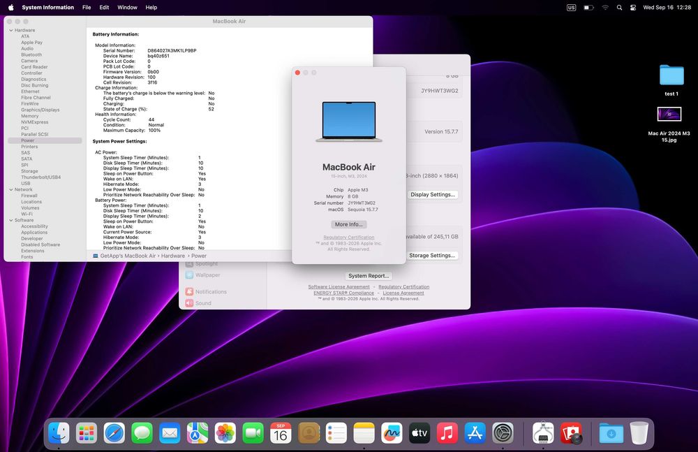 Ноутбук MacBook Air 15” 2023 M3 8/256GB • ГАРАНТІЯ • СТАН 9.5/10 112206
