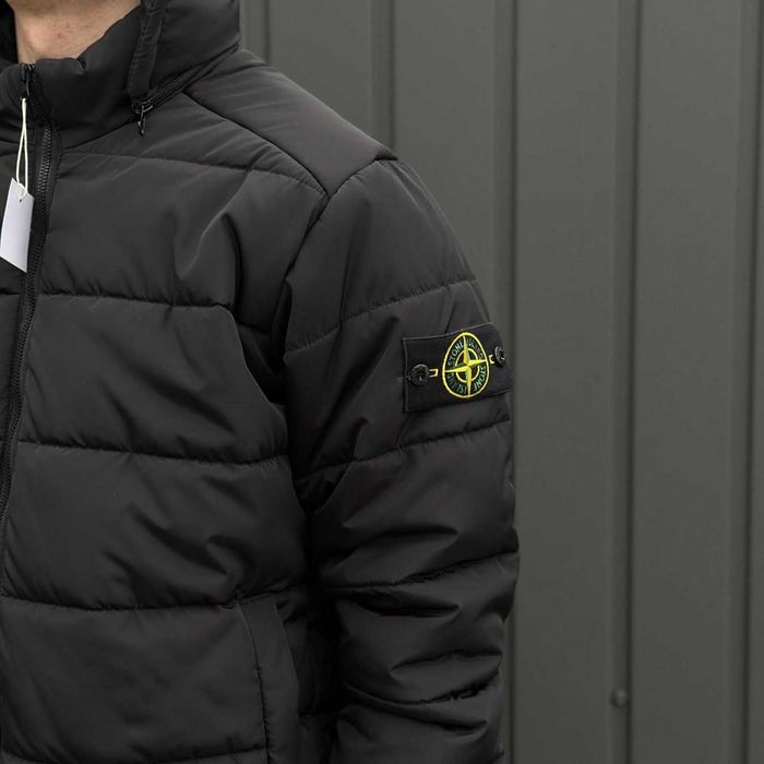 Черный Микро Пуховик Стон Айленд — Зимова Куртка Stone Island