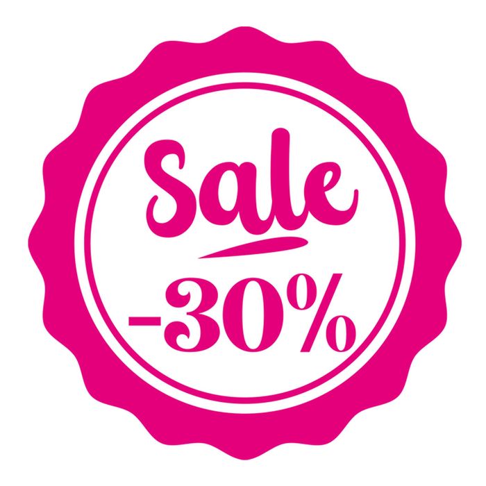 naklejka sale 30% do sklepu na szybę sale 30%, naklejka promocja 30%