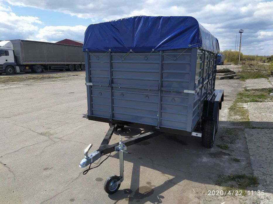 Причеп двовісний 2760х1560. Посилений причіп легковий для авто. Прицеп