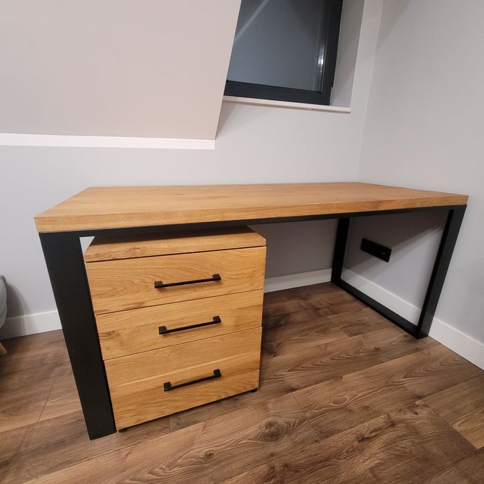 Loft biurko industrialne, kontenerek