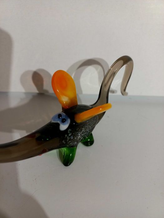 Śliczna myszka z kolorowego rwanego szkła -Murano