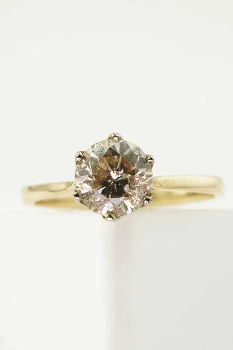 Złoty pierścionek 14K Brylant 1.66ct