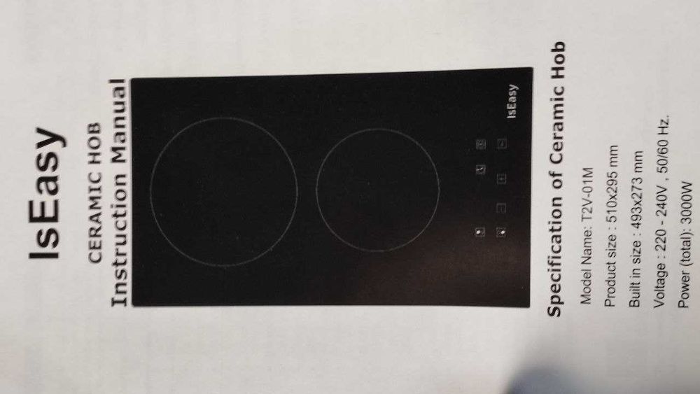 Placa Vitrocerâmica Iseasy T2V-01M – Nova