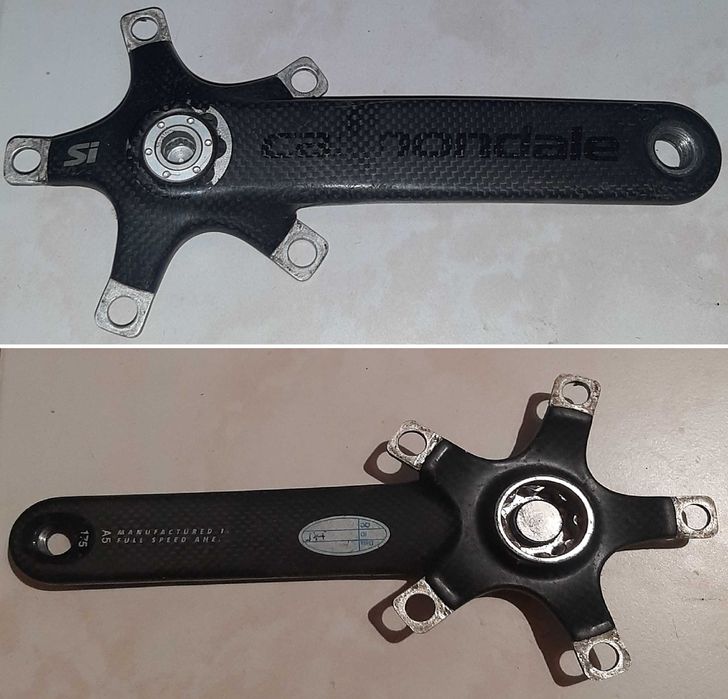 manete hidráulica Shimano + pedivela Cannondale