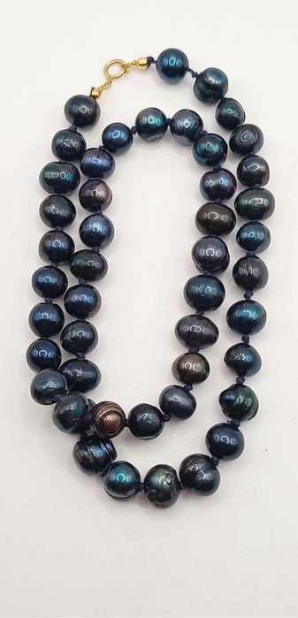 Naszyjnik perły granatowe 2106