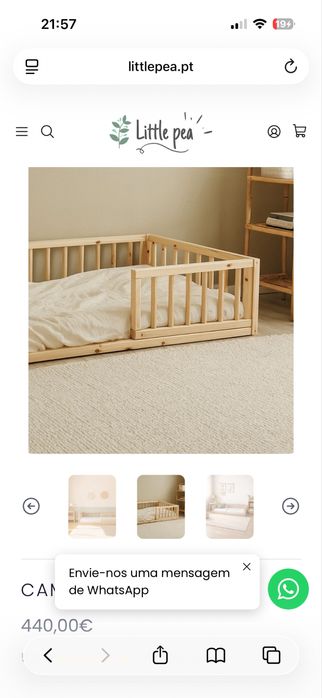 Cama Montessori Little Pea + colchão Pikolin