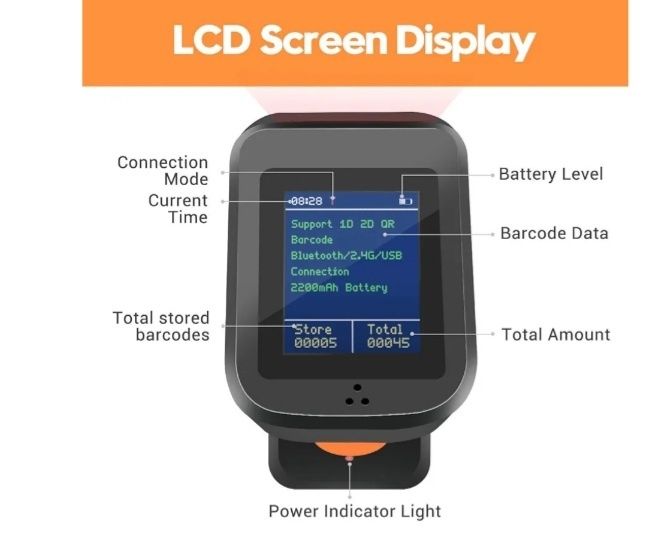 Leitor de código de barras Tera 2D HW006, sem fio, leitor de código QR