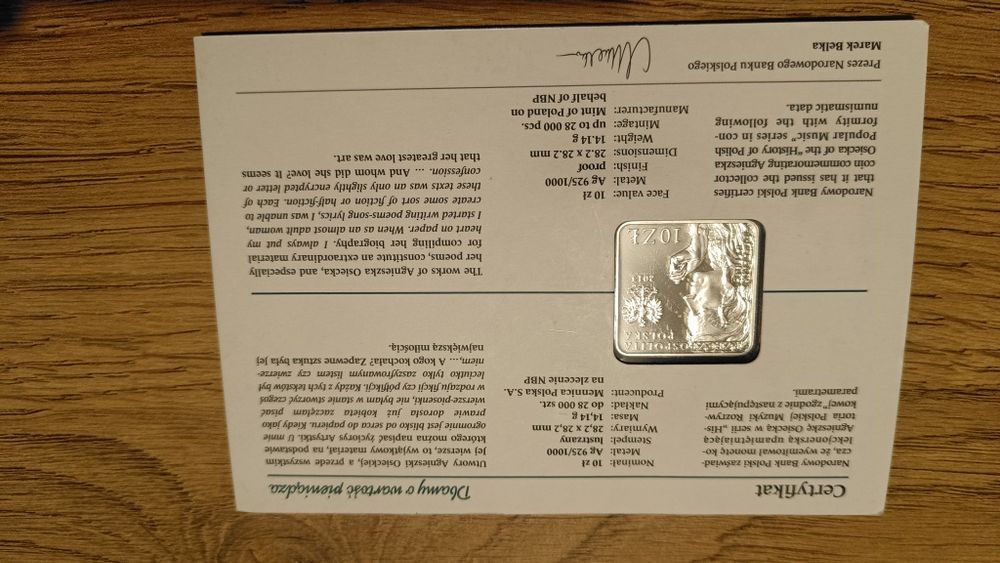 Moneta 10 zl NBP, Agnieszka Osiecka