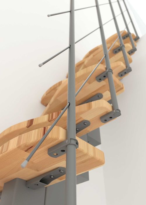 Solidne Mini Schody modułowe Quadro/ Szare/zabiegowe