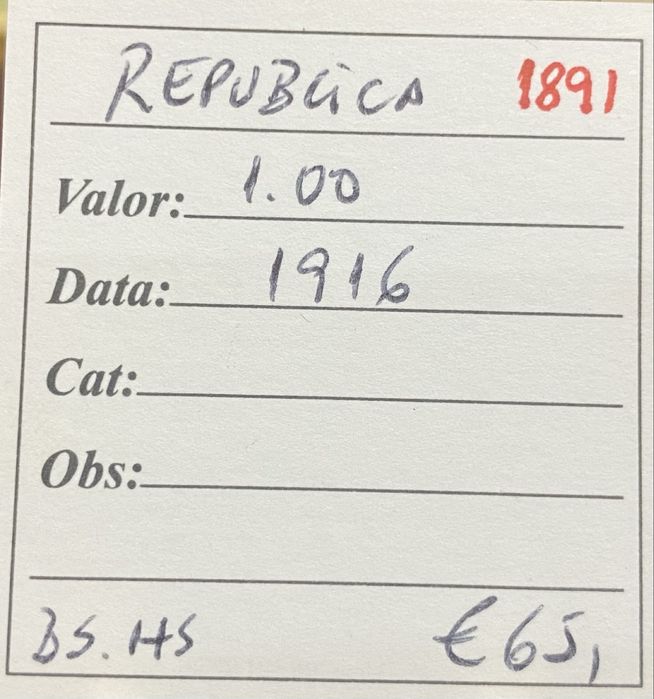 Moeda 1891 - 1$00 Escudo 1916 Prata