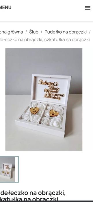 Personalizowane pudełko na koperty obrączki wesele dekoracje ślubne