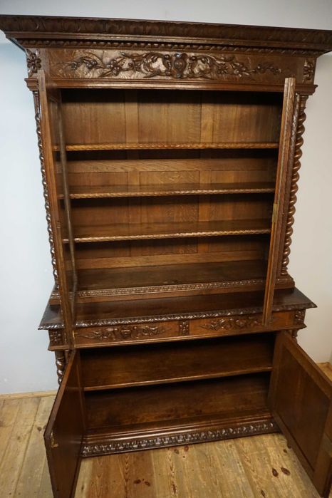 WIELKI STARY KREDENS biblioteczka Francja maszkarony szer172cm wysyłka