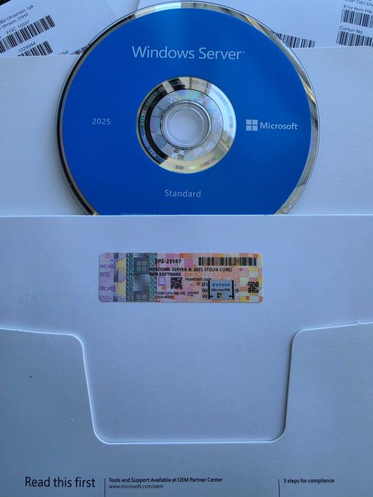 Microsoft Windows Server 2025 Standard 16 Core DVD EP2-25187 — Віндовс Сервер 2025 Стандарт, Виндовс Сервер 2025 ключ ліцензія сервер 2025 ключ