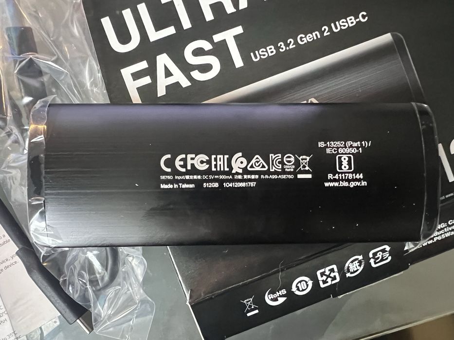 ADATA dysk zewnętrzny SSD SE760 512GB USB 3.2 Gen2 USB-C PS5 XBOX XS