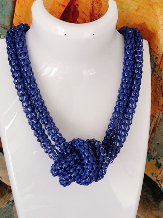Naszyjnik choker chabrowy splot Glamour elegancki vintage
