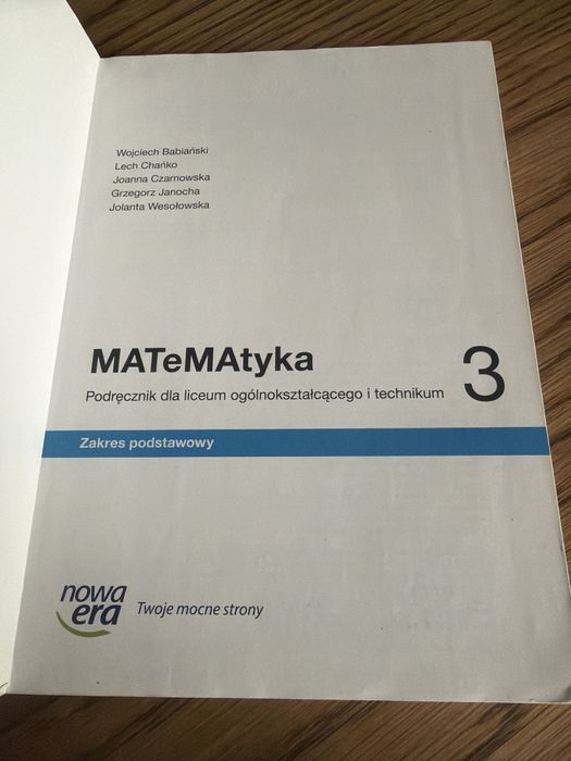 Matematyka 3, zakres podstawowy Edycja 2024