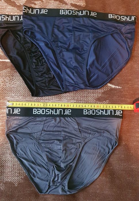 Majtki męskie, slipy elastyczne, śliskie, przewiewne, r. L, 3-pak.