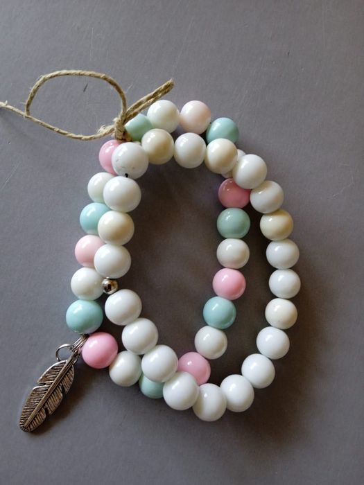 Bransoletka 2 częściowa - koraliki z kamienia