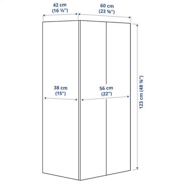 Roupeiro Ikea, branco/rosa claro, 60x57x123 cm