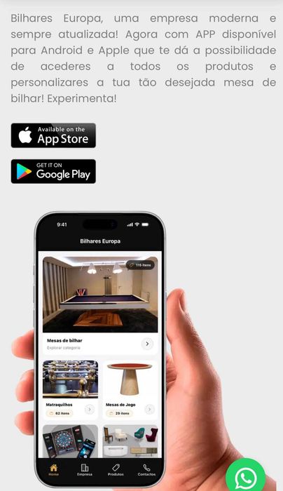 BilharesEuropa fabricante mod Zen visite nosso site