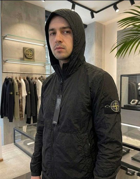 Куртка Stone Island Чорна • Вітровка Стон Айленд • XS-XXL