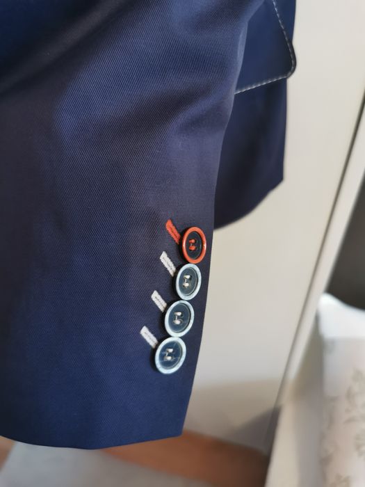 Garnitur Męski Lansier sportowy bardzo ładny rozmiar 60 granat.