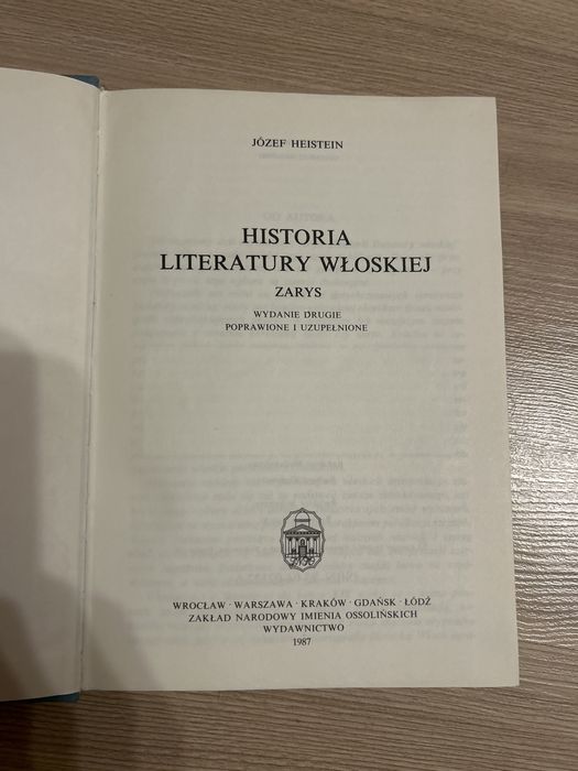 Historia literatury włoskiej J.Heistein