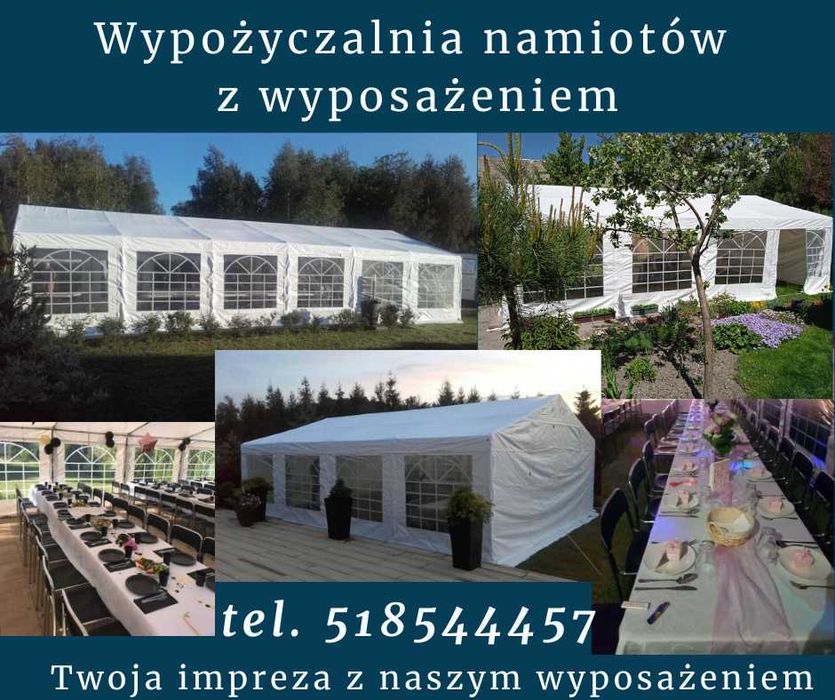 WYNAJEM namiotu imprezowego WYPOŻYCZALNIA stoły, krzesła CATERING