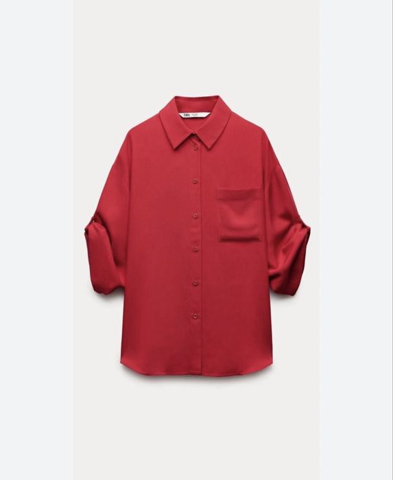 Костюм в піжамному стилі червоний zara