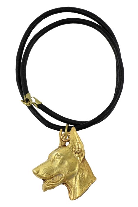 Doberman naszyjnik pozłocony w pudełku Art-Dog
