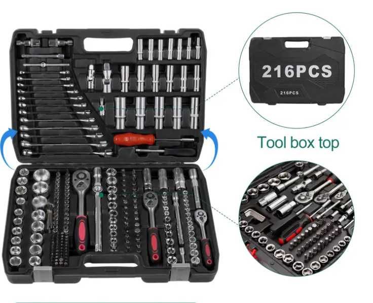 F1270 Conjunto 216 PEÇAS ferramentas mecânicas em aço cromo vanádio