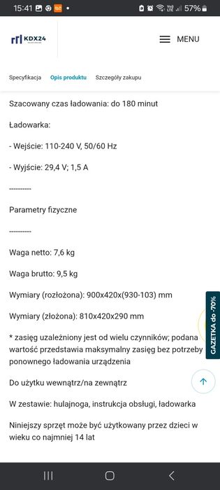 Hulajnoga elektryczna Fast Wheels