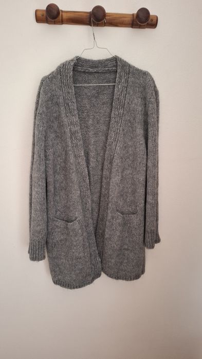 Casaco malha grossa comprido