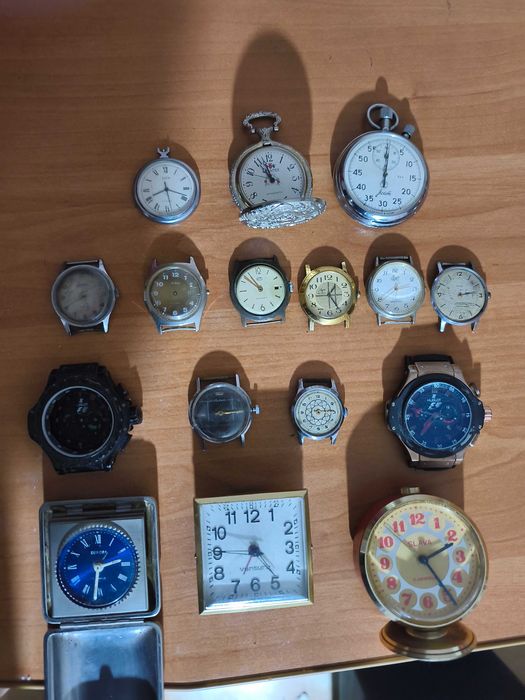Zestaw zegarków mechanicznych, PRL, Vintage, do naprawy
